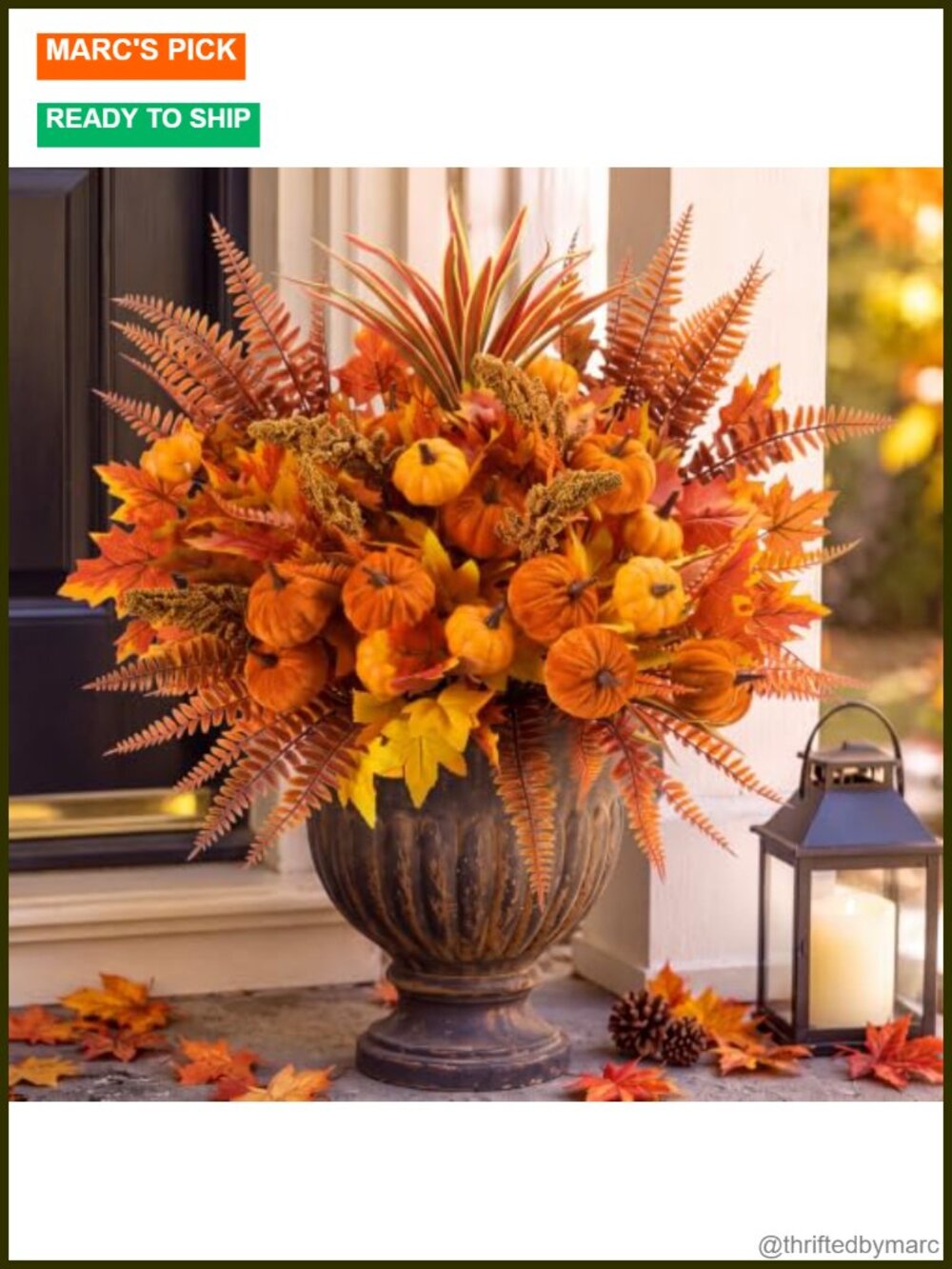 13 Pcs Artificial Fall Flowers Outdoor Urn Filler Plastic UV Resistant
